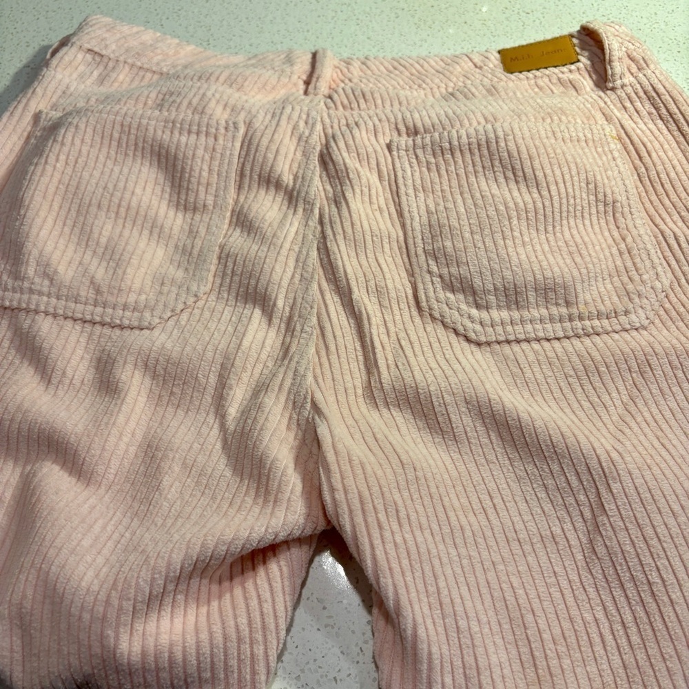 M.i.h. Jeans Pink Daily Drop Corduroy Crop Straight Leg Pant Size 31 - Picture 5 of 11